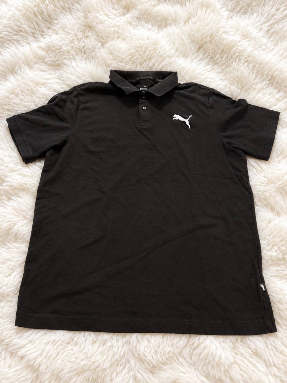 Puma Black Polo with White Puma Logo